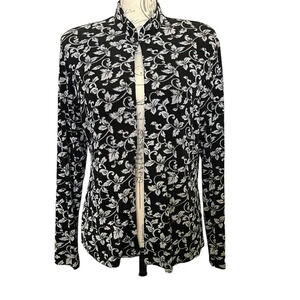 Vtg Xscape Lawrence Kurtz Metallic Slinky Stretch Cardigan Witchy Grunge Large